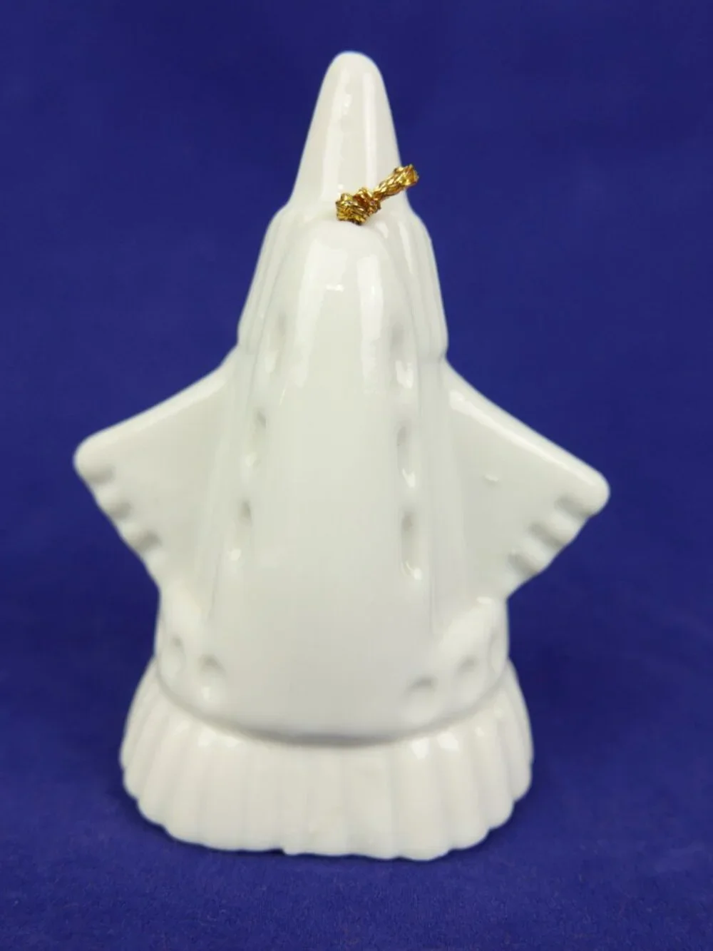 Vintage Ceramic Space Shuttle Flying Machine Bell White Rocket Ship Figure 3.5